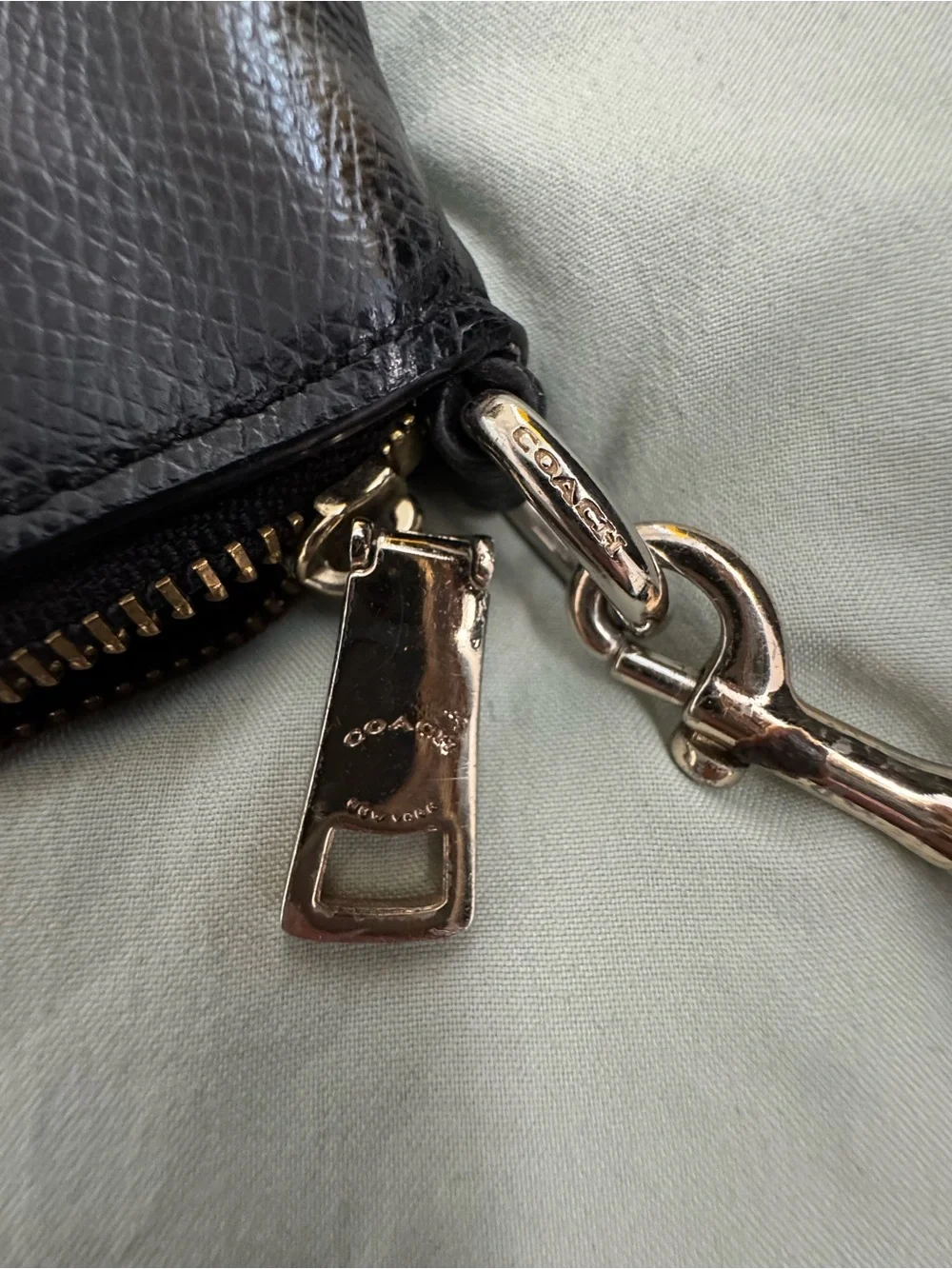 Coach Black Leather Wristlet Clutch